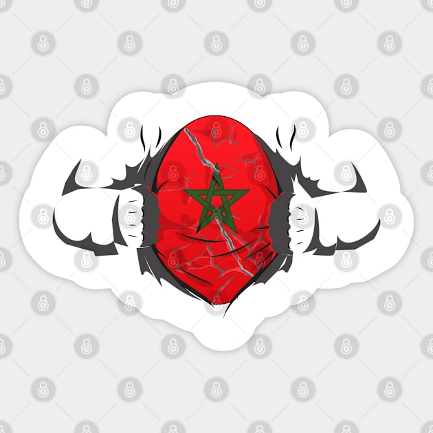 Heartfelt Unity: Celebrating One Morocco One Heart Sticker by Mirak-store 